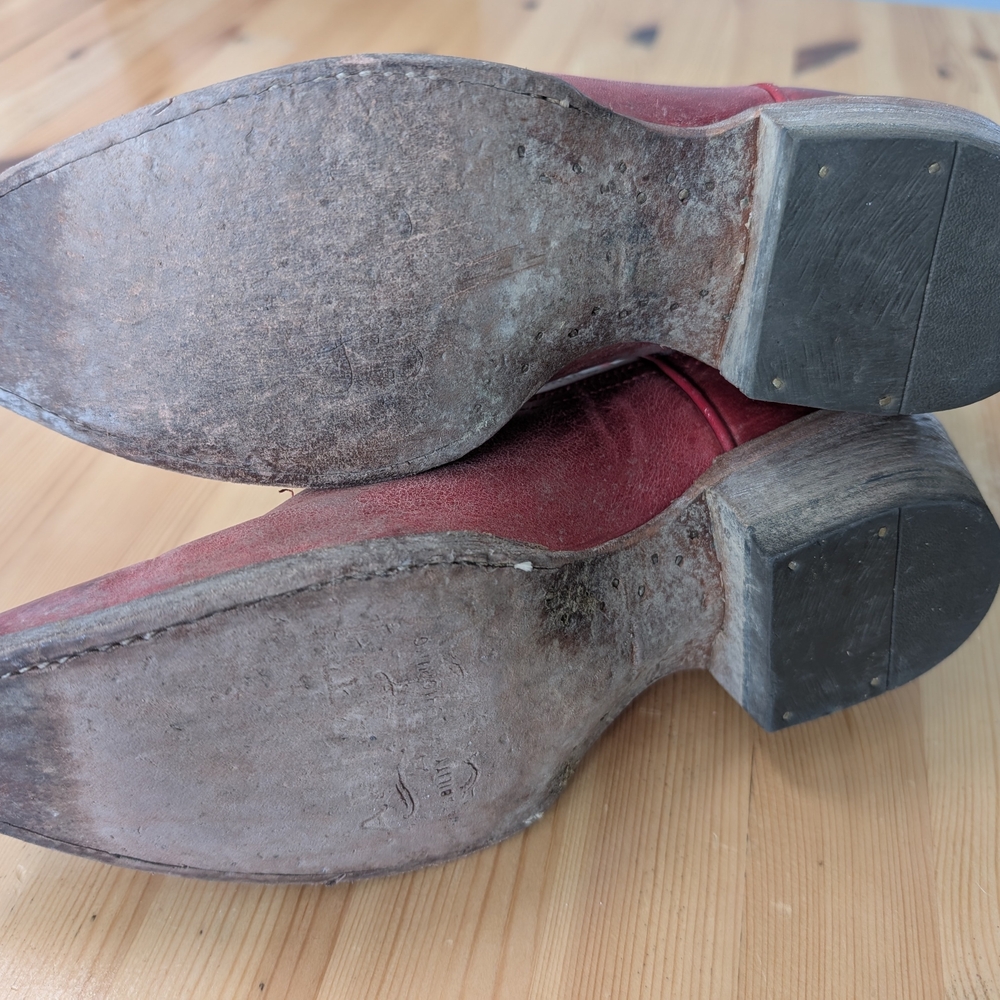 Ariat Red and Cream Heeled Boots - Picture 3 of 4